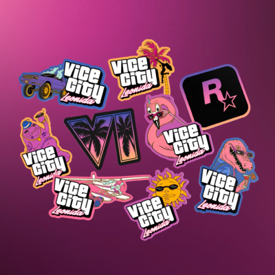 gta 6 Leonida Keys Sticker Pack in Stash Bag