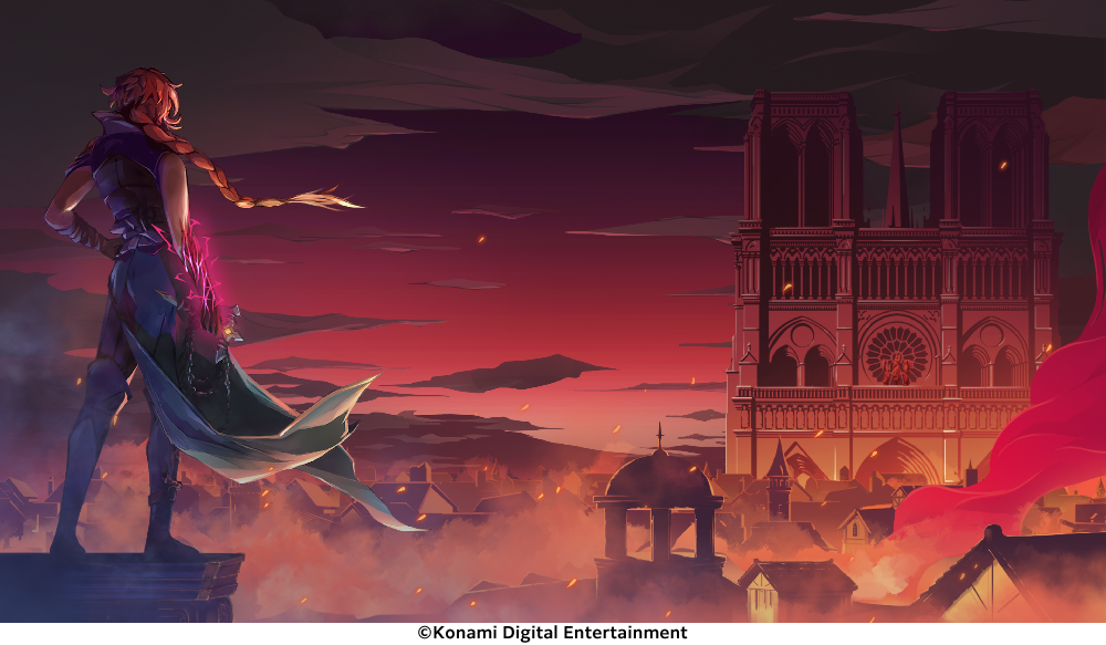 Castlevania Belmont;s Curse rose with a city in the background