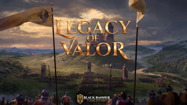Legacy of valor banner with a castle in the background.
